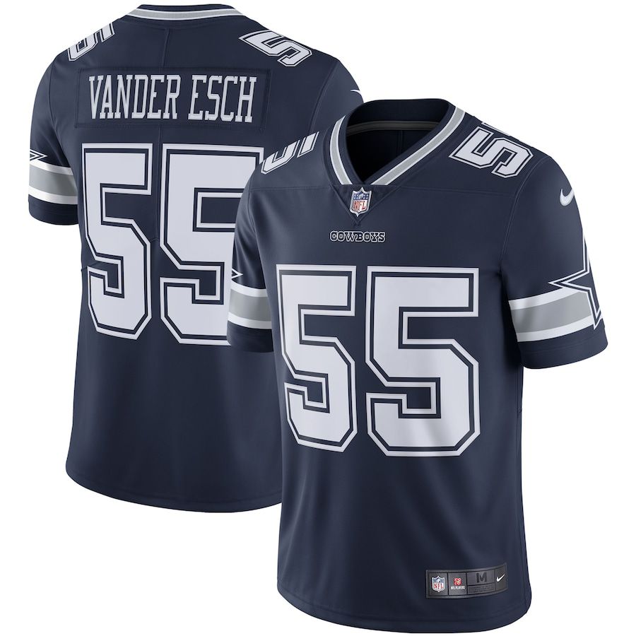 Men Dallas Cowboys #55 Leighton Vander Esch Nike Navy Vapor Limited Player NFL Jersey